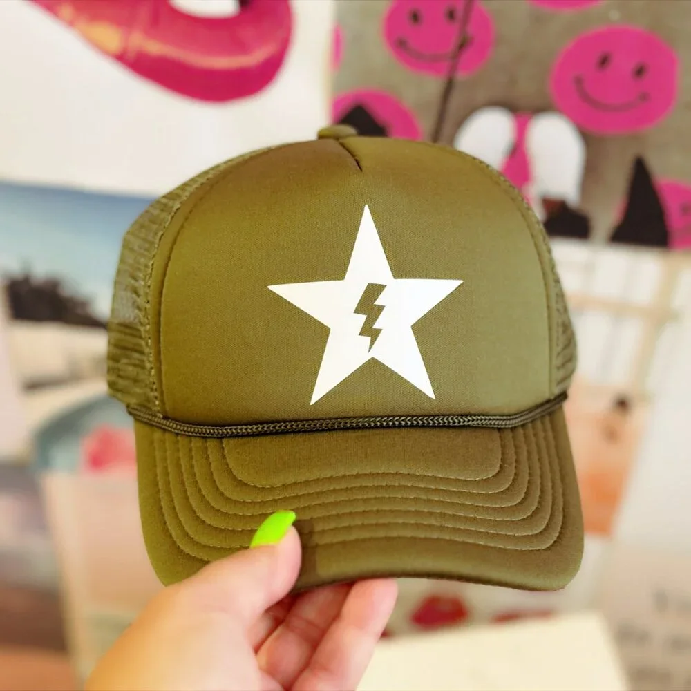 Bolt Star Trucker Hat NWT